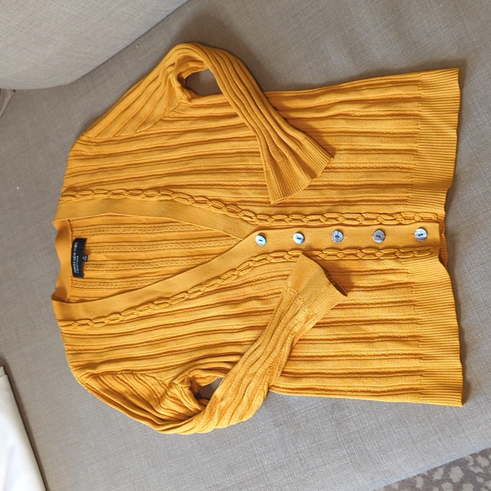 Mustard colored cardigan